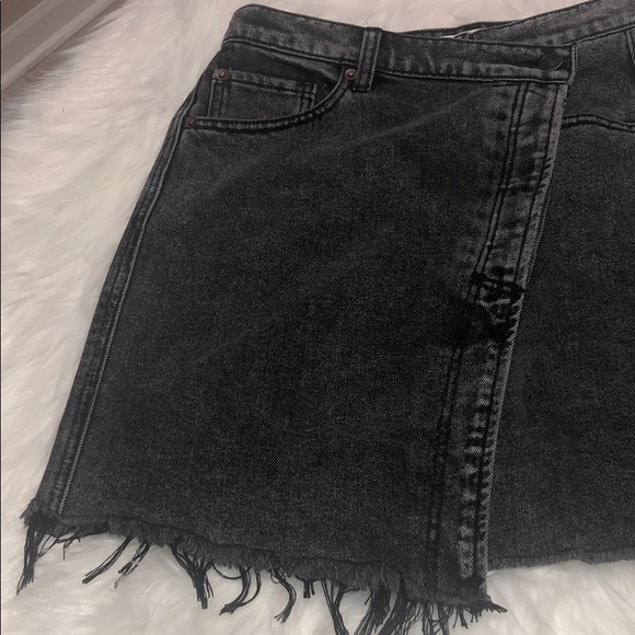 FREE PEOPLE Parker Wrap Denim Mini Skirt - Picture 6 of 8